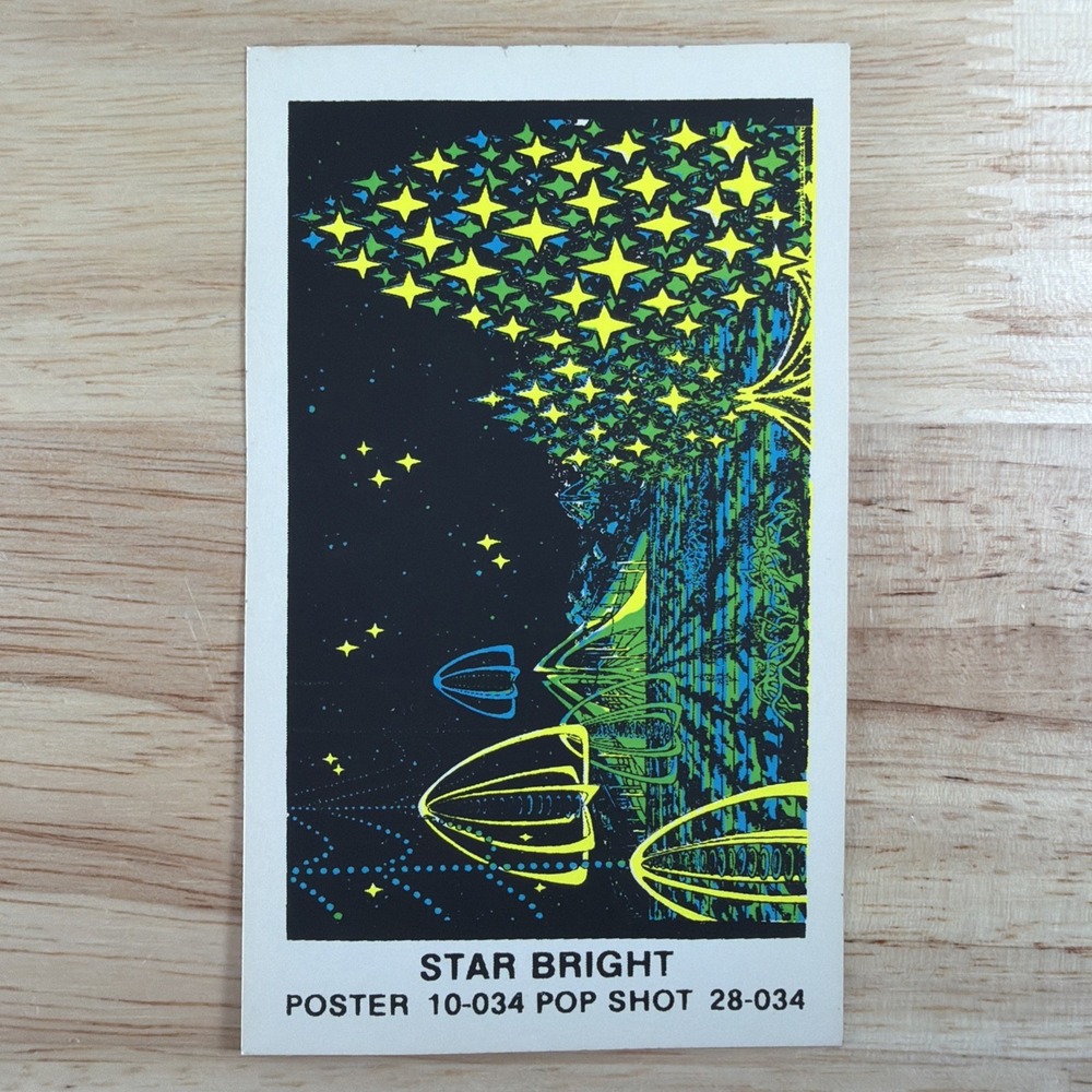 Psychedelic Blacklight Neon Vintage Pop Shot Poster Sticker 4.75x3" STAR BRIGHT